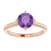 14K Rose Natural Amethyst Ring